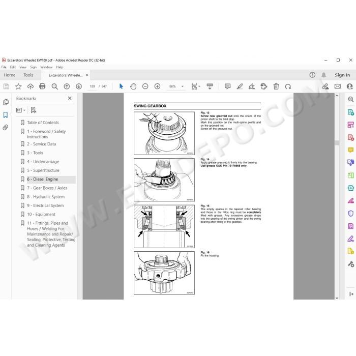 New Holland Wheeled Excavator EW160 service manual