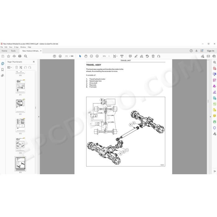 New Holland Wheeled Excavator MH2.6 MH3.6 service manual