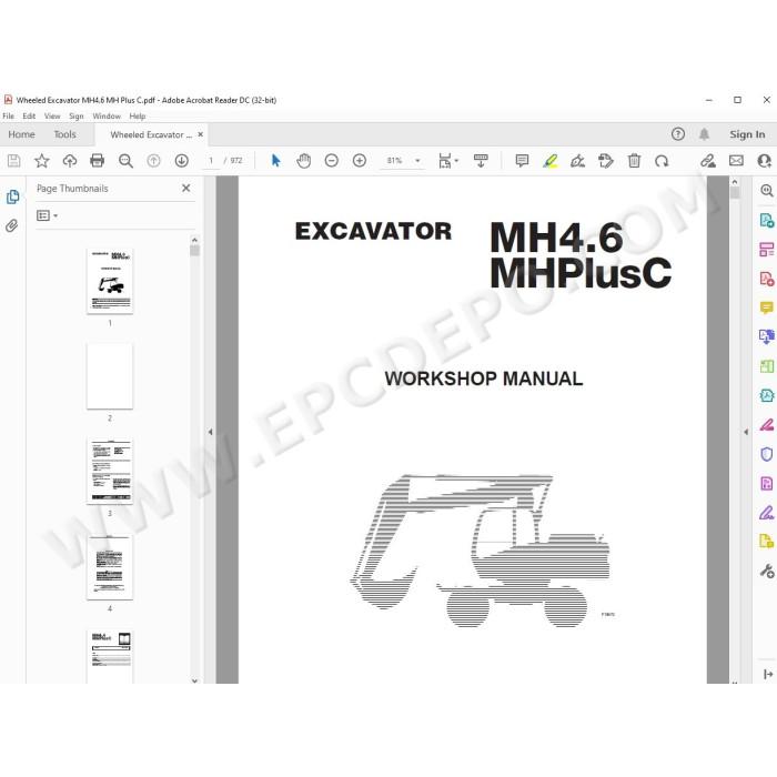 New Holland Wheeled Excavator MH4.6 MHPlusC service manual