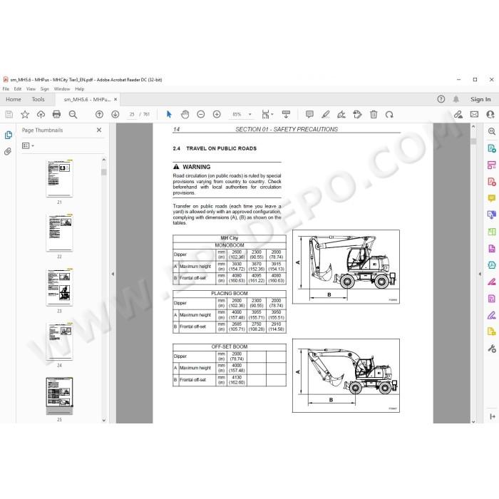 New Holland Wheeled Excavator MH5.6 MHCity MHPlus Tier 3 service manual