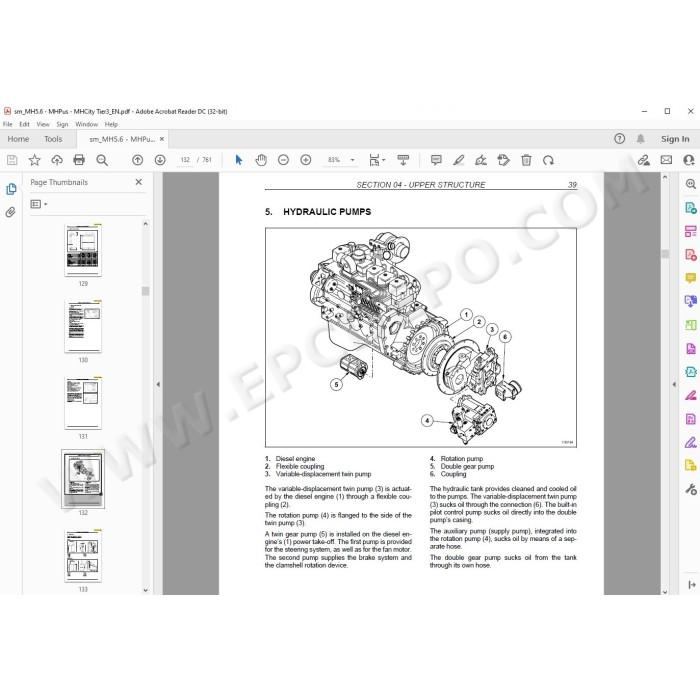 New Holland Wheeled Excavator MH5.6 MHCity MHPlus Tier 3 service manual