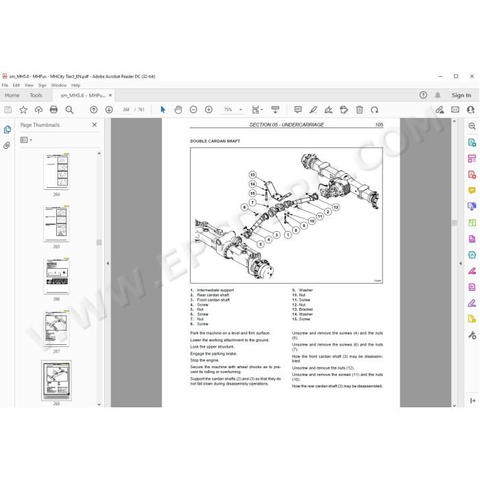 New Holland Wheeled Excavator MH5.6 MHCity MHPlus Tier 3 service manual