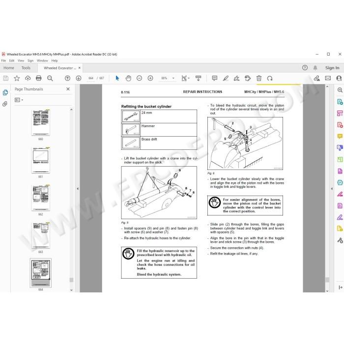 New Holland Wheeled Excavator MH5.6 MHCity MHPlus service manual