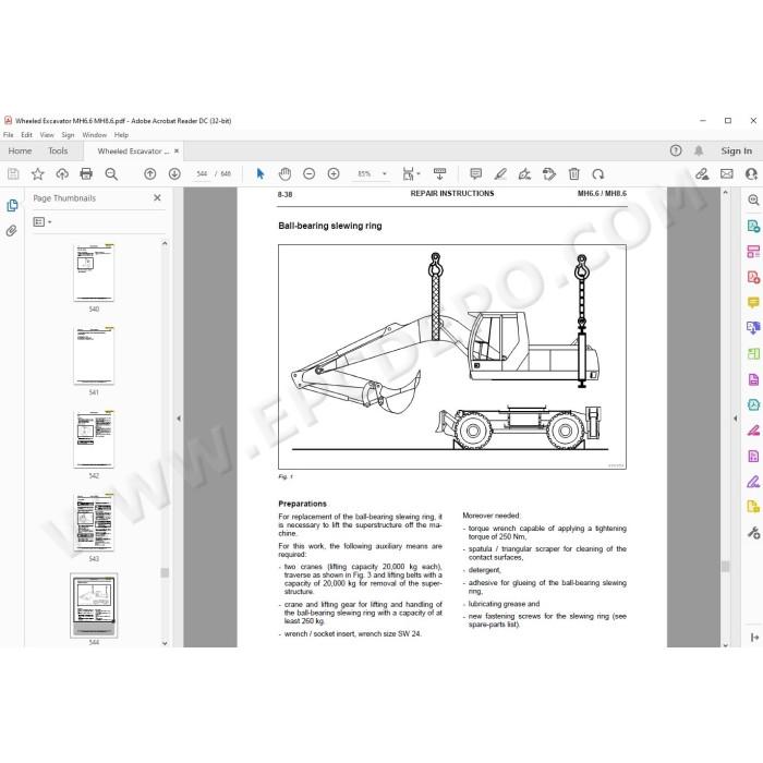 New Holland Wheeled Excavator MH6.6 MH8.6 service manual