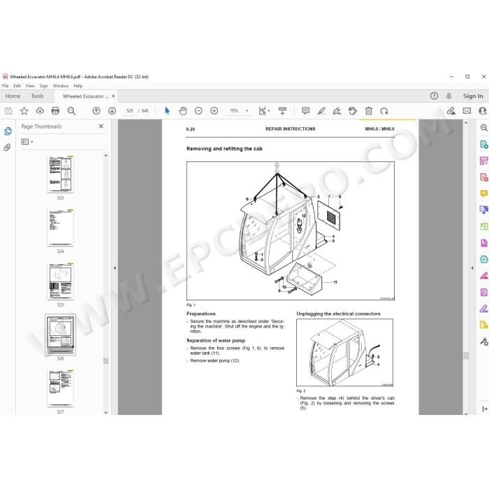 New Holland Wheeled Excavator MH6.6 MH8.6 service manual
