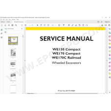 New Holland Wheeled Excavator WE150 WE170 WE170C Compact / Railroad service manual