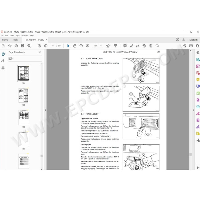 New Holland Wheeled Excavator WE190 WE210 WE230 service manual