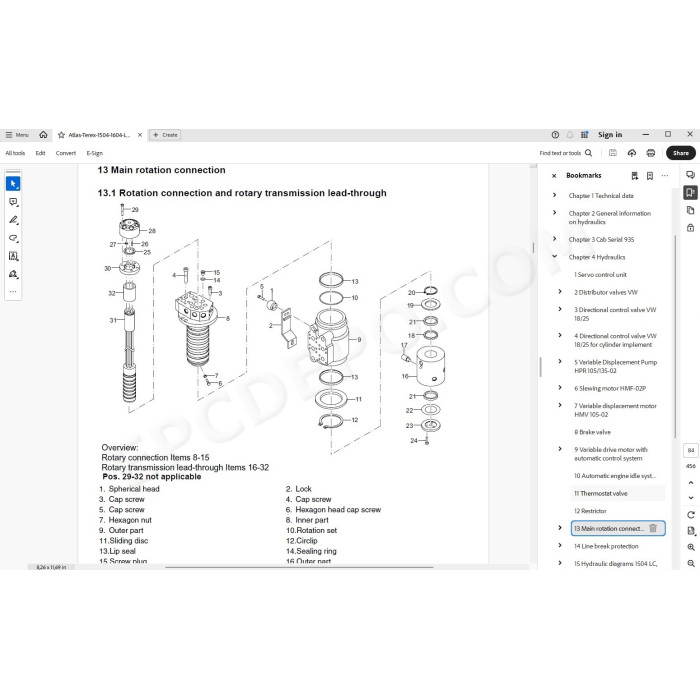 Atlas-Terex Excavator 1504 1604 LC  workshop service manual