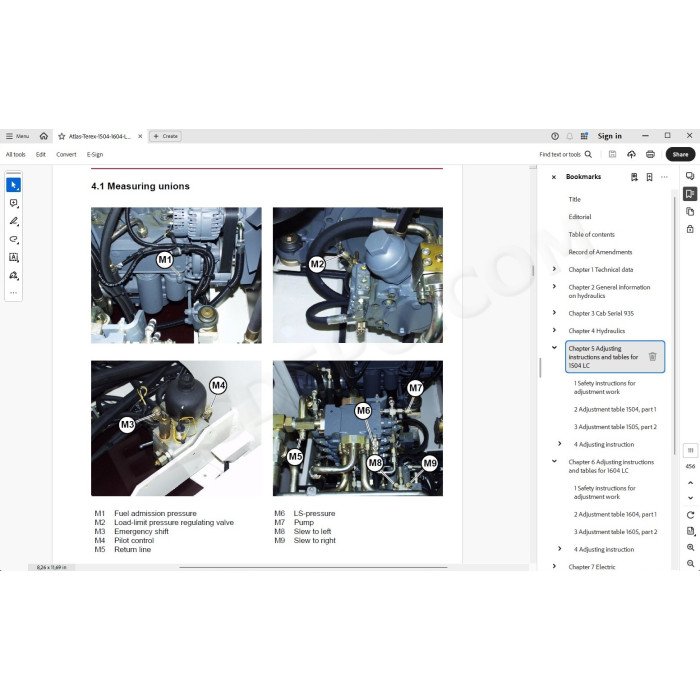 Atlas-Terex Excavator 1504 1604 LC  workshop service manual