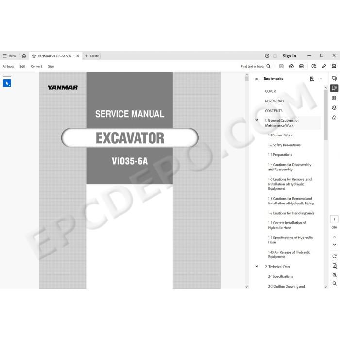 Yanmar Excavator VI035-6A service manual