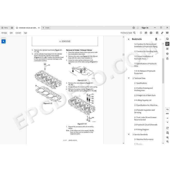 Yanmar Excavator VI035-6A service manual