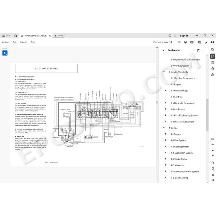 Yanmar Excavator VI035-6A service manual