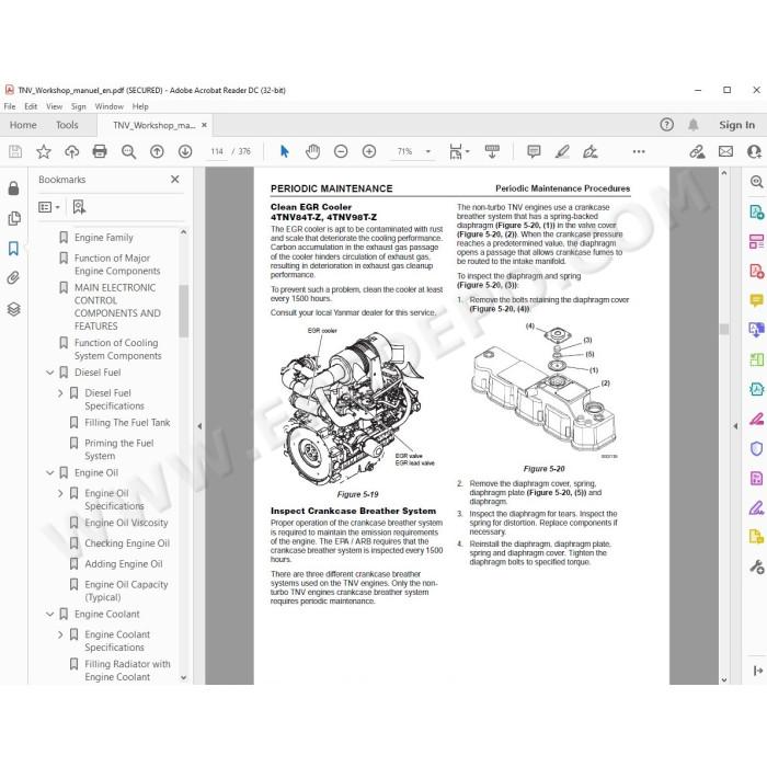 Yanmar Industrial Engines 3TNV82 3TNV84 3TNV88 4TNV84 4TNV88 4TNV94 4TNV98 4TNV106 Tier 3 service manual