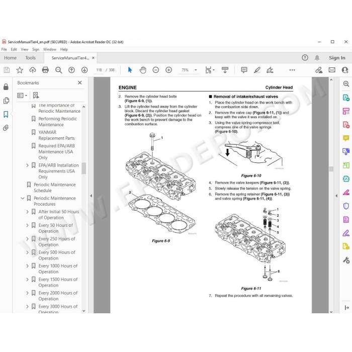 Yanmar Industrial Engines 3TNV88C 3TNV86CT 4TNV88C 4TNV86CT 4TNV98C 4TNV98CT Tier 4 service manual