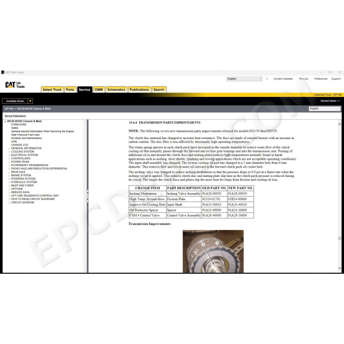 Caterpillar Forklift MCFA EPC spare parts catalog + service & repair 2025