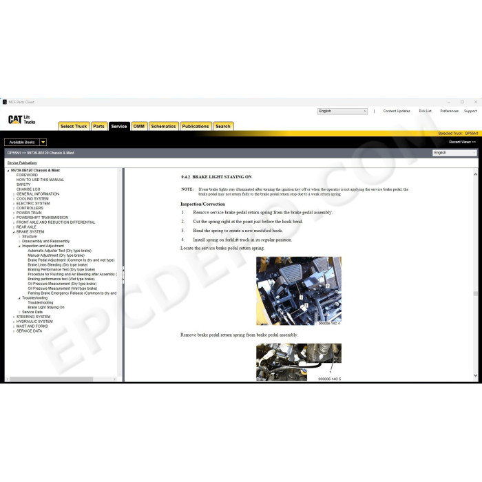 Caterpillar Forklift MCFA EPC spare parts catalog + service & repair 2025
