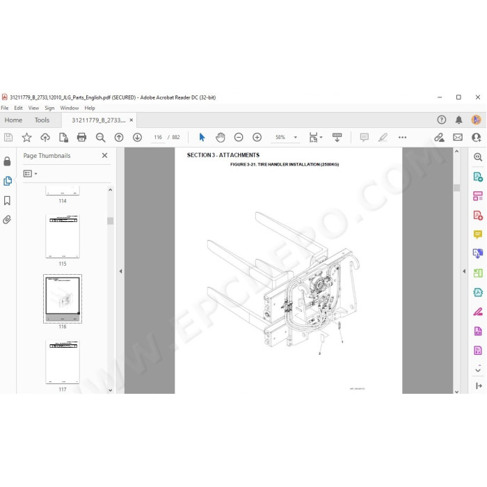 JLG Telehandler 12010 spare parts manual