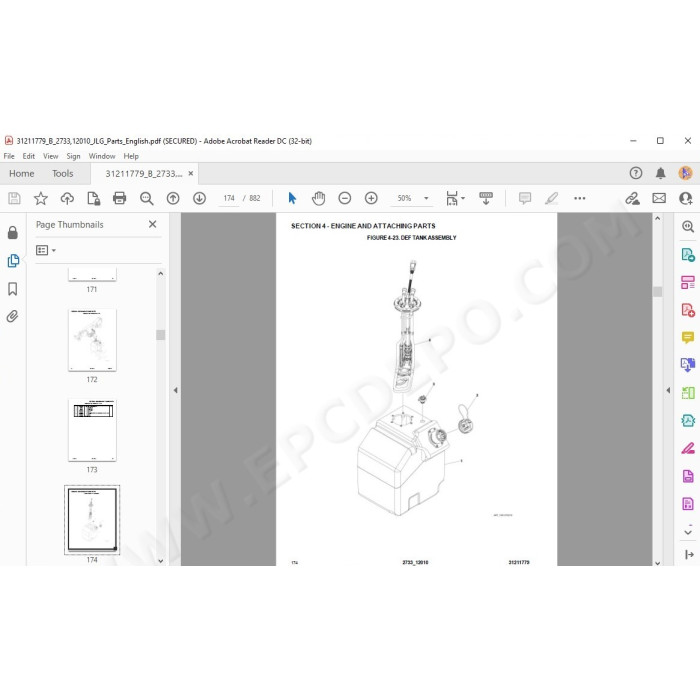 JLG Telehandler 12010 spare parts manual