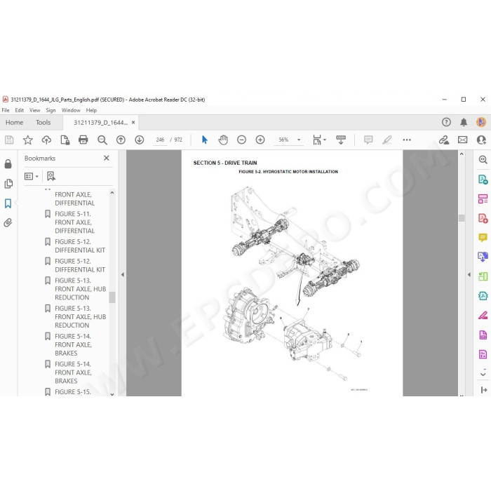 JLG Telehandler 1644 spare parts manual