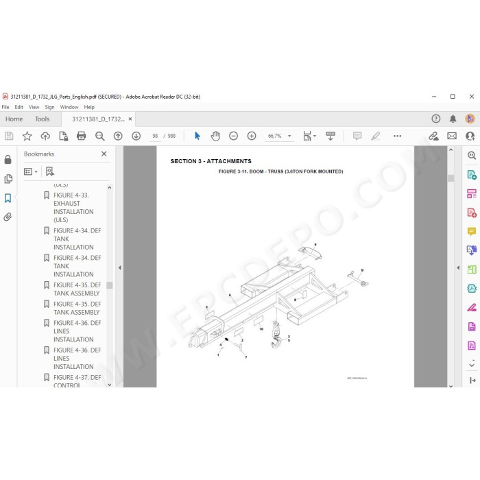 JLG Telehandler 1732 spare parts manual