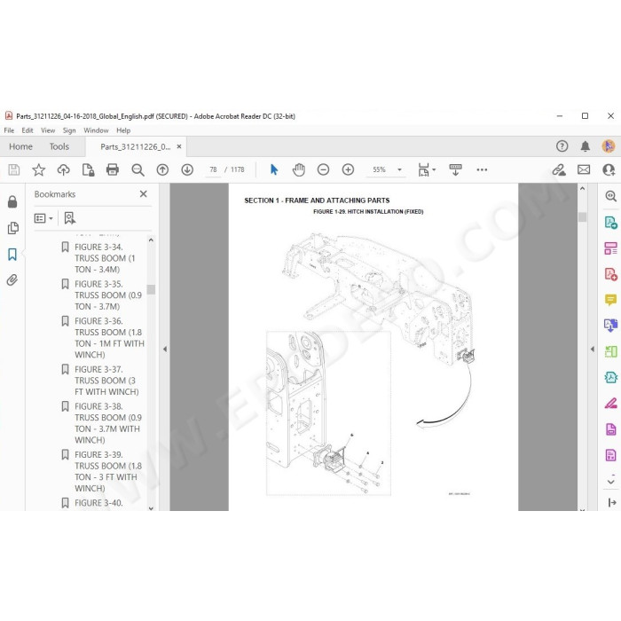 JLG Telehandler 3006H spare parts manual