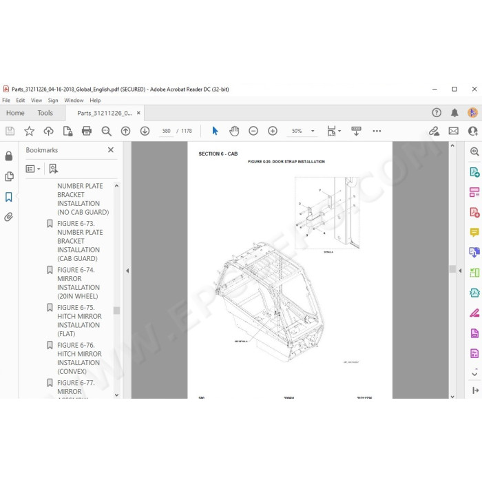 JLG Telehandler 3006H spare parts manual