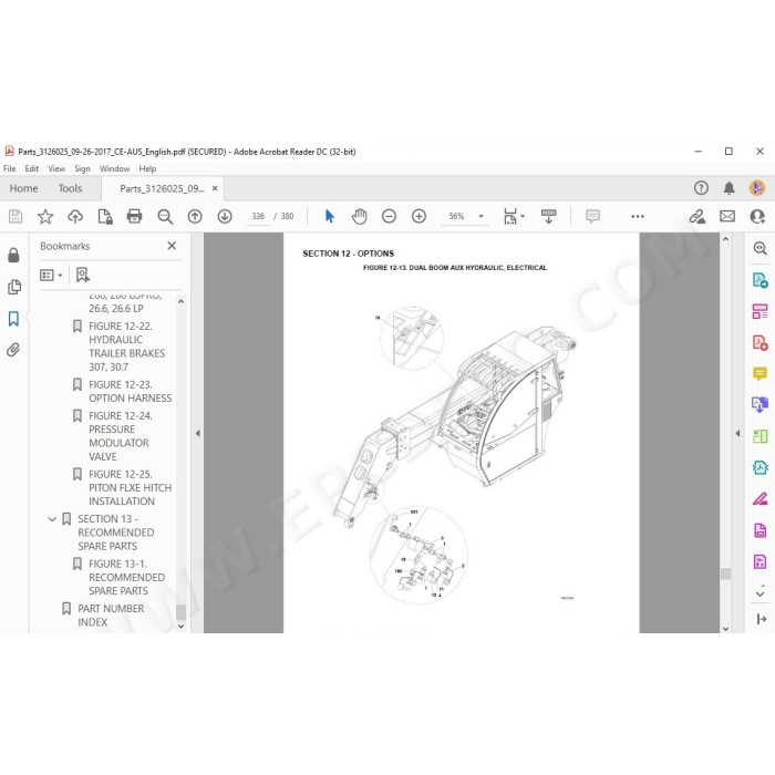 JLG Telehandler 307 spare parts manual