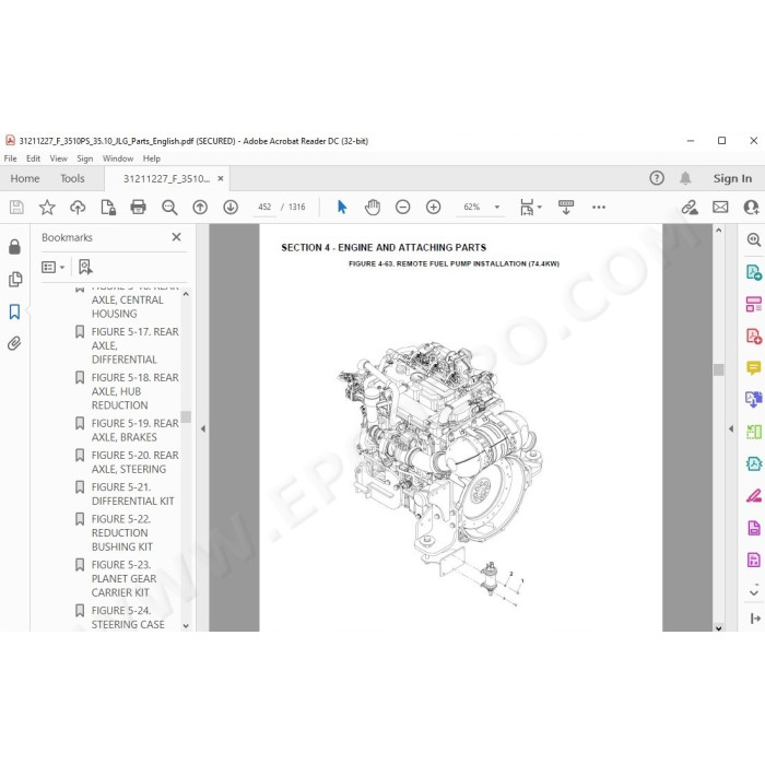 JLG Telehandler 3510PS spare parts manual