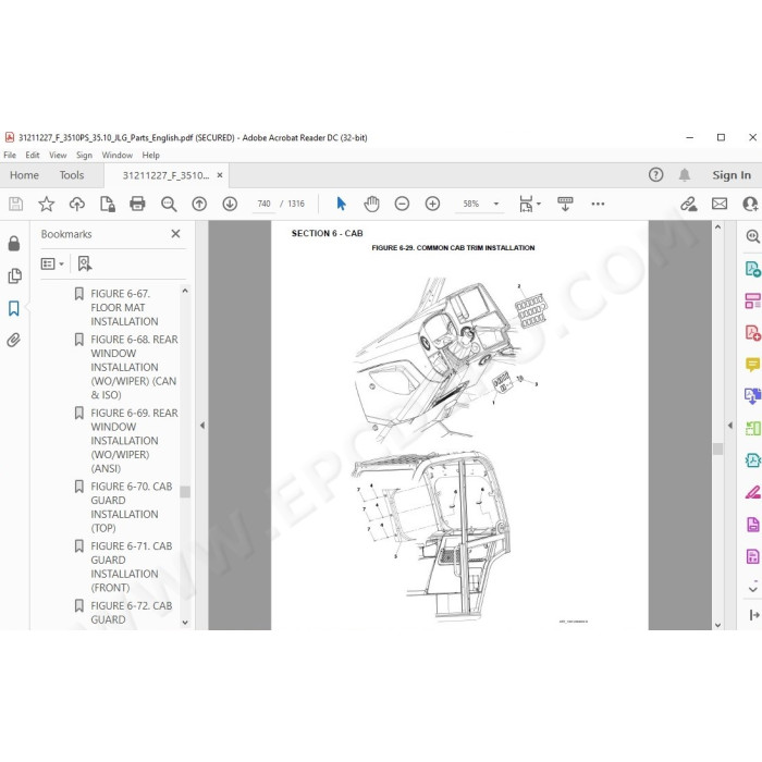 JLG Telehandler 3510PS spare parts manual