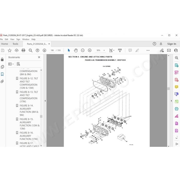 JLG Telehandler 3512 3512PS spare parts manual