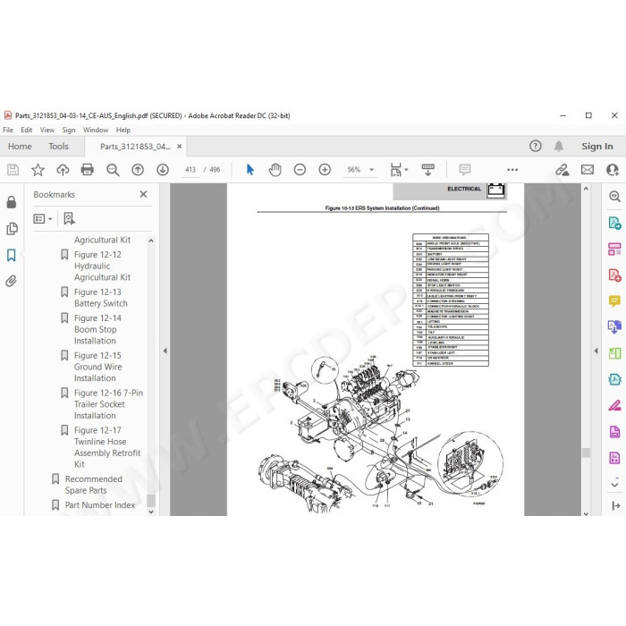 JLG Telehandler 3513 spare parts manual
