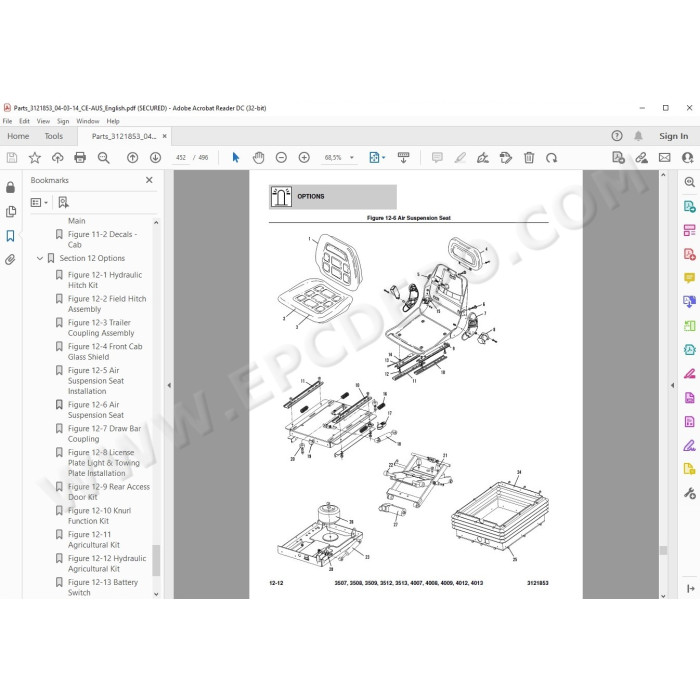 JLG Telehandler 4007 spare parts manual