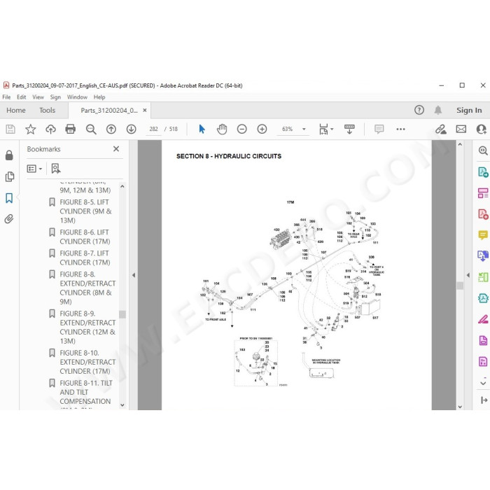 JLG Telehandler 4013 4013PS spare parts manual