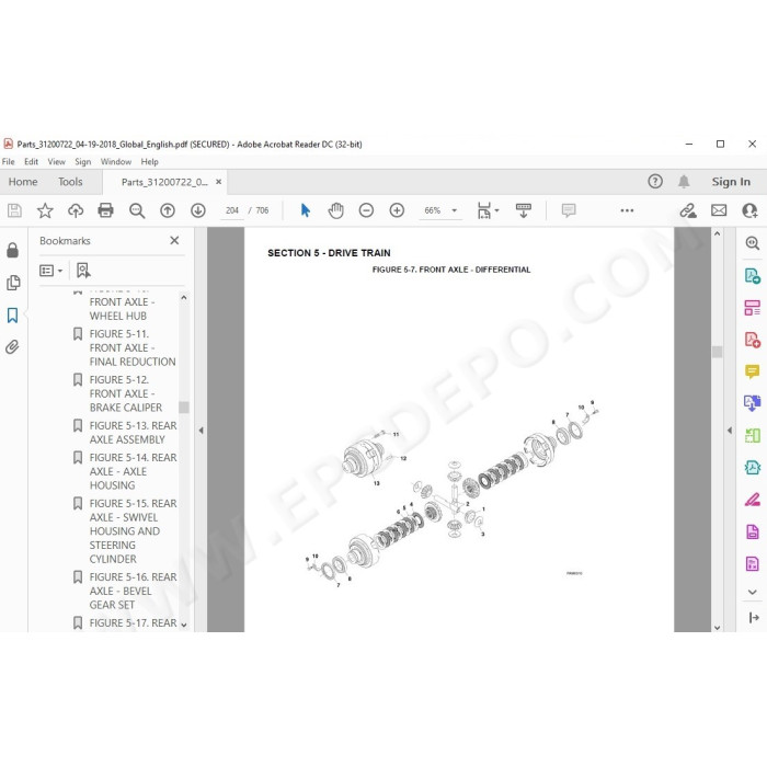 JLG Telehandler 4014PS spare parts manual