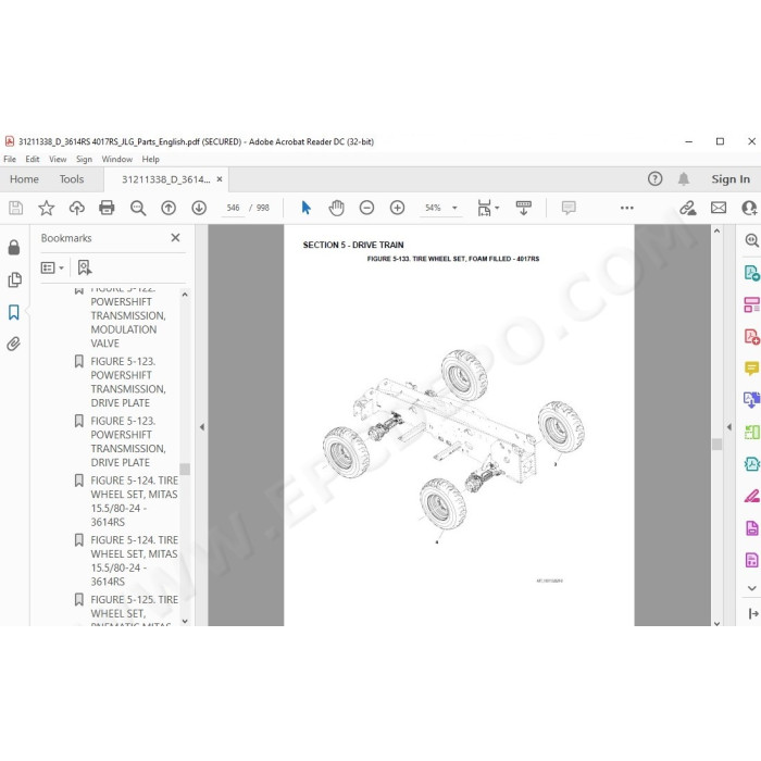 JLG Telehandler 4017RS spare parts manual