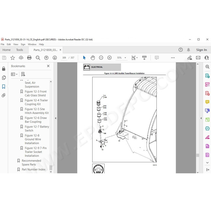 JLG Telehandler 4017 spare parts manual