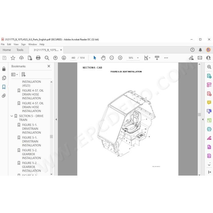 JLG Telehandler 4523 spare parts manual
