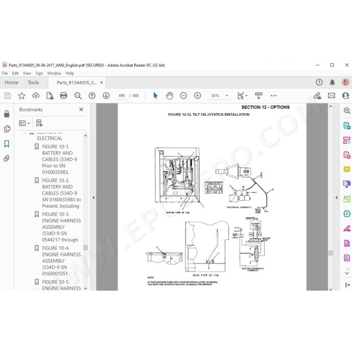 JLG Telehandler 534D-9 spare parts manual