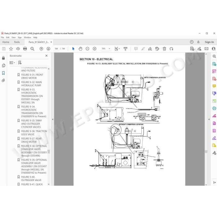 JLG Telehandler 544D spare parts manual