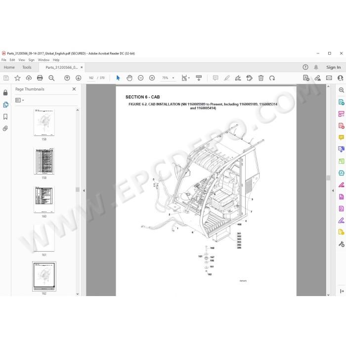JLG Telehandler 723A spare parts manual