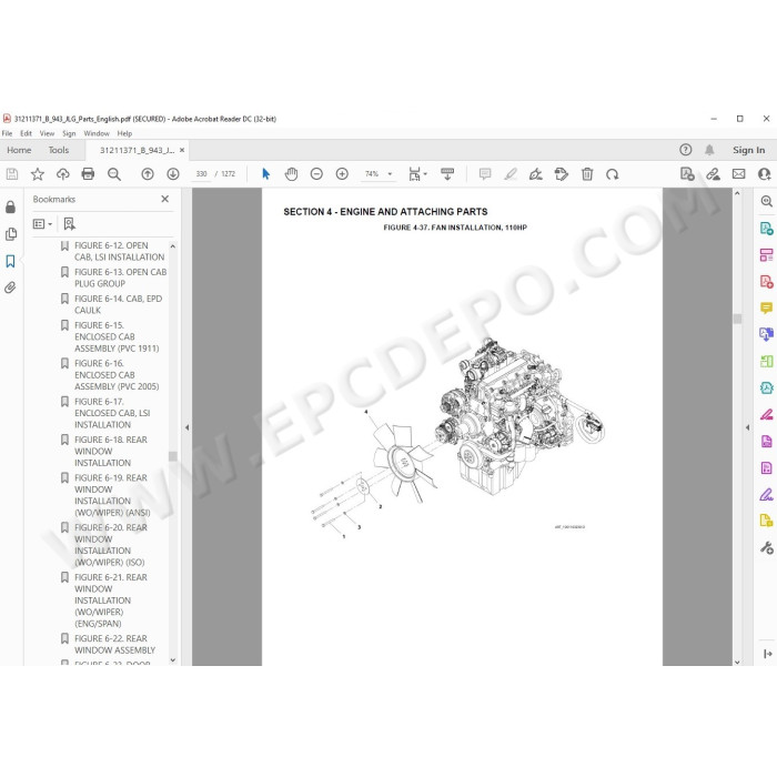 JLG Telehandler 943 spare parts manual