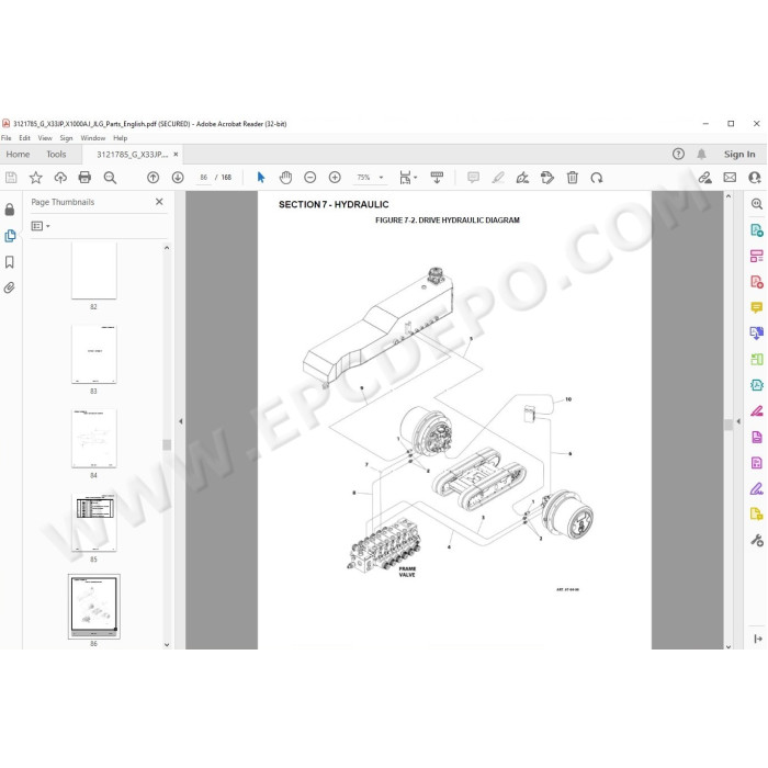 JLG Compact Crawler Boom X33JP spare parts manual