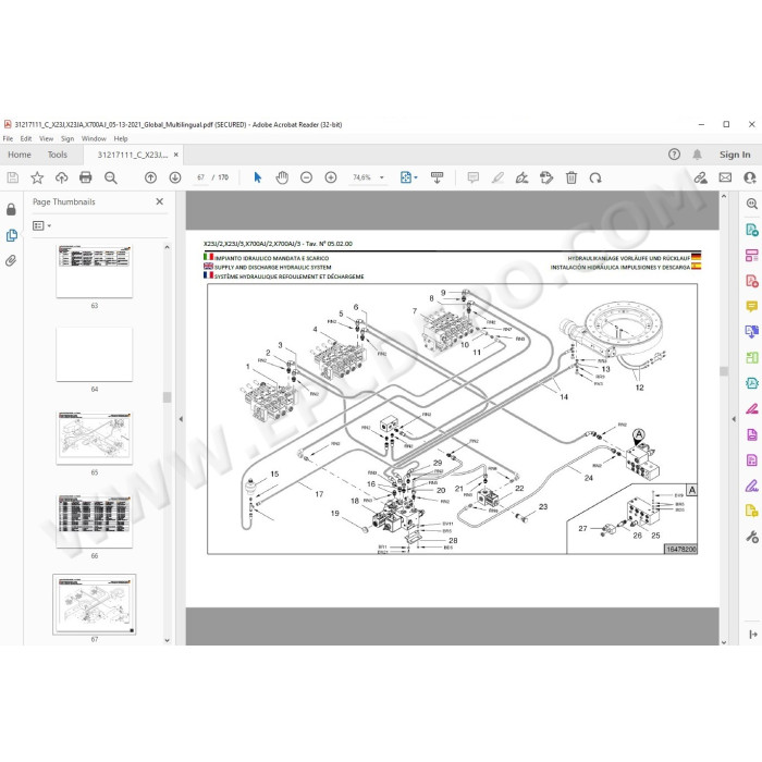 JLG Compact Crawler Boom X700AJ spare parts manual