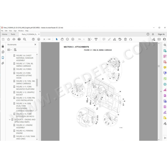 JLG Telehandler G10-55A G12-55A spare parts manual