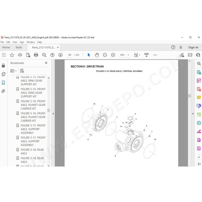 JLG Telehandler G15-44A spare parts manual
