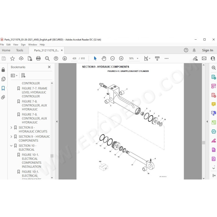 JLG Telehandler G15-44A spare parts manual