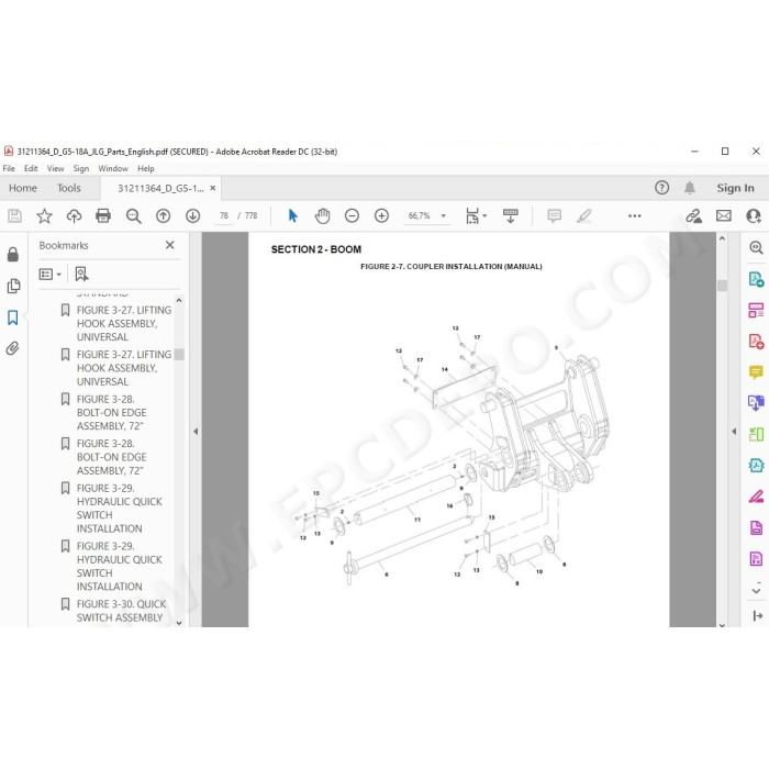 JLG Telehandler G5-18A spare parts manual
