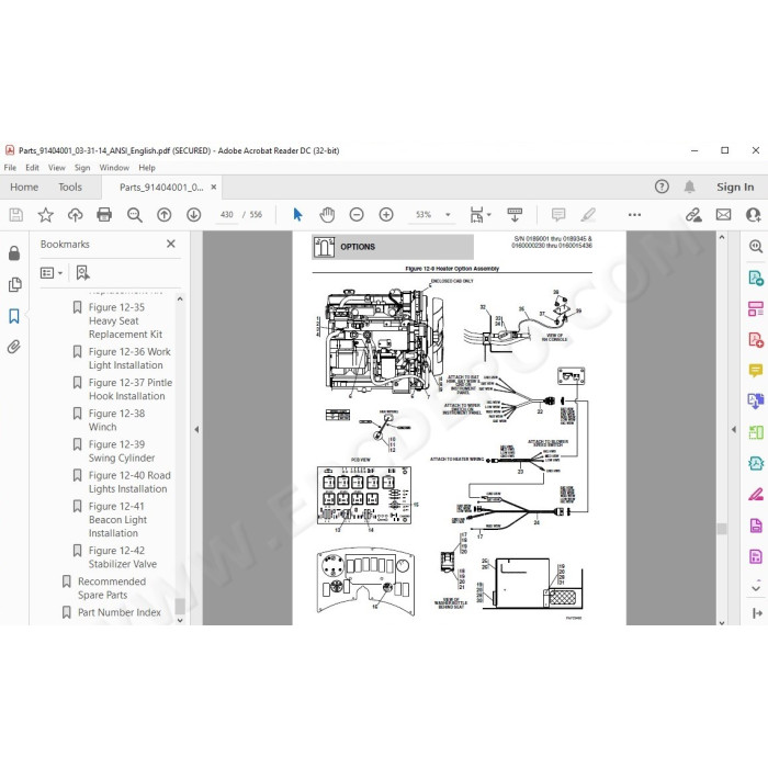 JLG Telehandler G6-42P spare parts manual