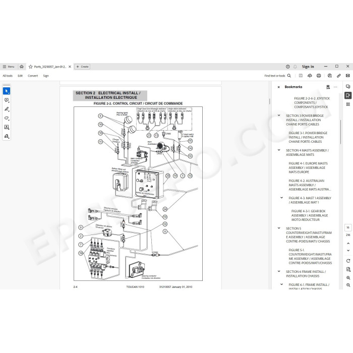 JLG Self Propelled Platform Toucan 1010 spare parts manual