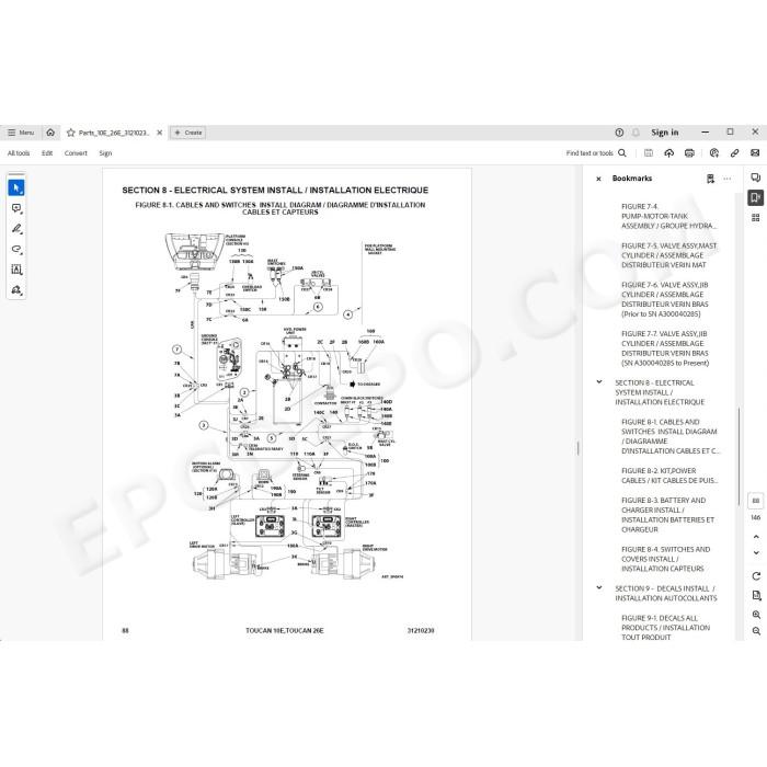 JLG Self Propelled Platform Toucan 10E 26E spare parts manual